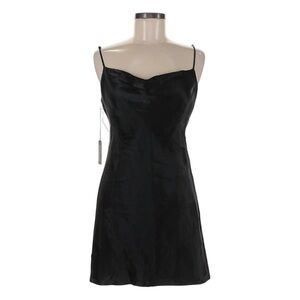 Babaton Model Dress Black M NWT Slip Satin Look Mini Aritzia SP23 Style 100384